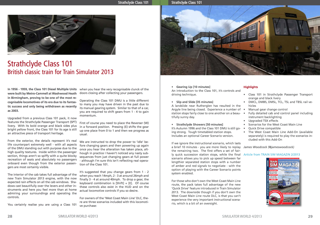 Strathclyde Class 101 Review in Simulator World Magazine